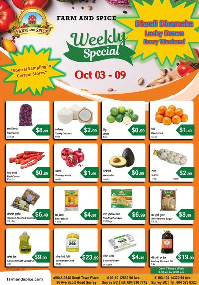 Farm And Spice Grocers Flyer October 3 to 9