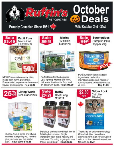Ruffin's Pet Centre Flyer October 1 to 31