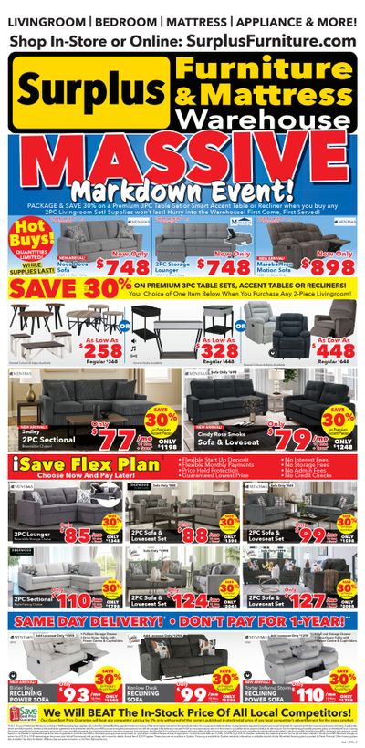 Surplus Furniture & Mattress Warehouse (Sydney) Flyer October 6 to 26