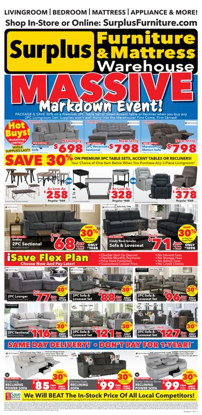 Surplus Furniture & Mattress Warehouse (Medicine Hat, Lethbridge) Flyer October 6 to 26