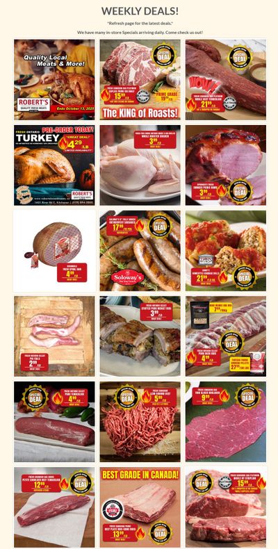Robert's Fresh and Boxed Meats Flyer October 6 to 13