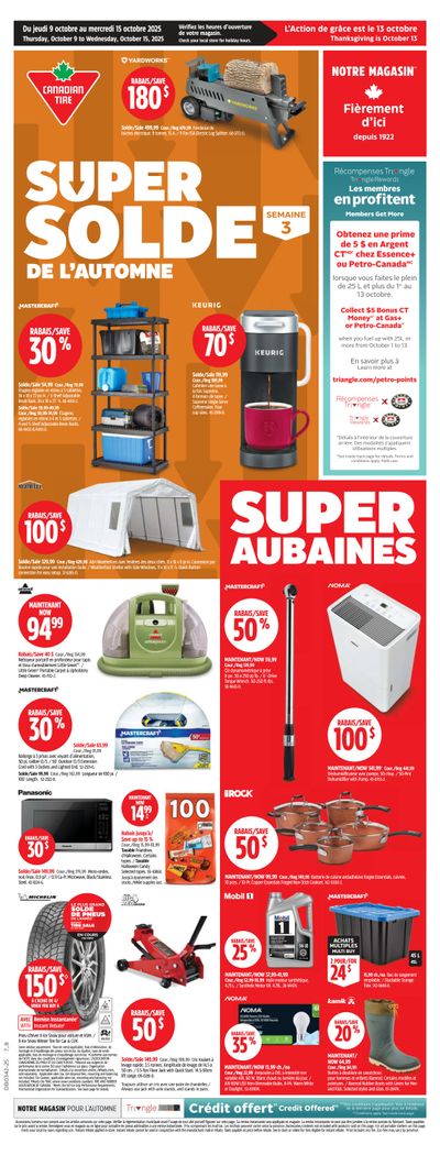 Canadian Tire (QC) Flyer October 9 to 15