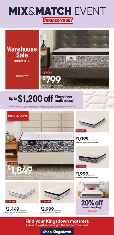 Sleep Country Flyer October 8 to 15
