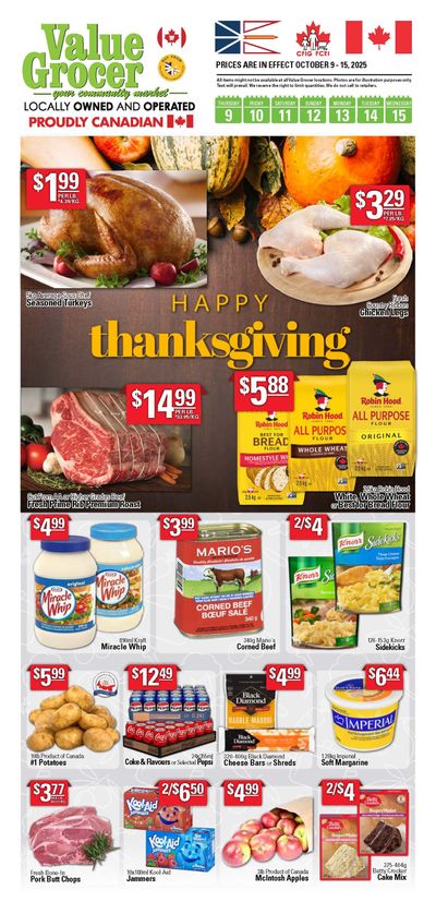 Value Grocer Flyer October 9 to 15
