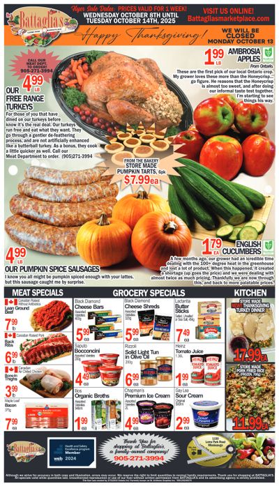 Battaglia's Marketplace Flyer October 8 to 14