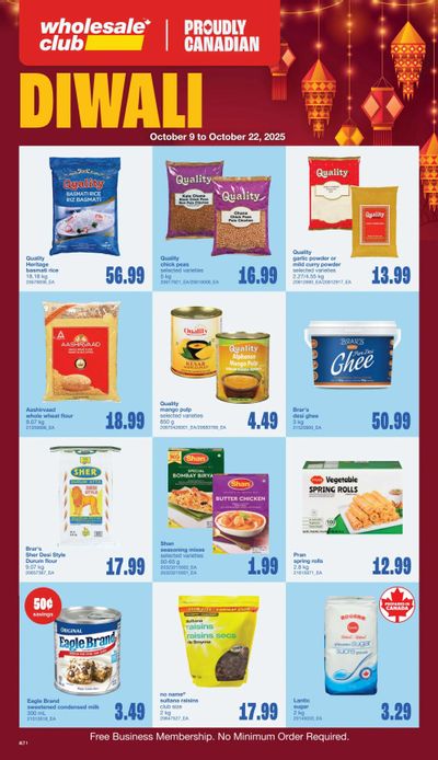Wholesale Club (Atlantic) Diwali Flyer October 9 to 22