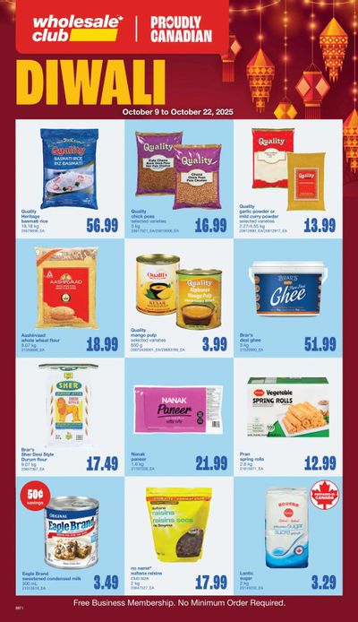 Wholesale Club (ON) Diwali Flyer October 9 to 22