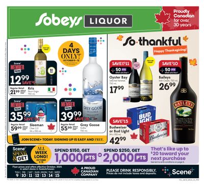 Sobeys (SK) SWCB Flyer October 9 to 15