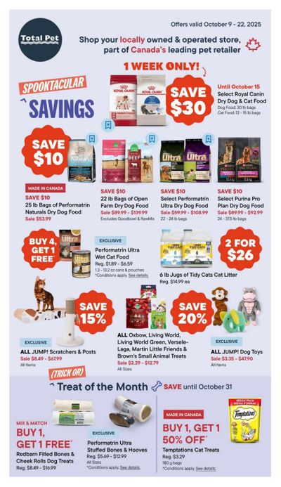 Total Pet Flyer October 9 to 22