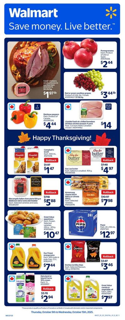 Walmart (West) Flyer October 9 to 15