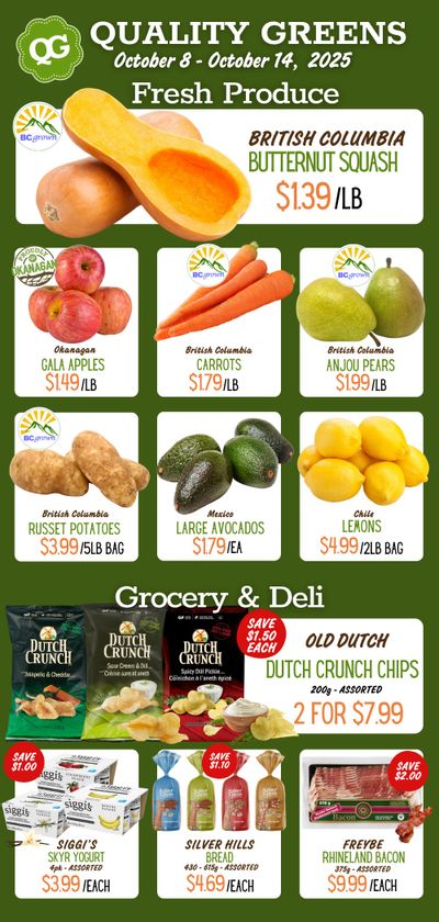 Quality Greens Flyer October 8 to 14