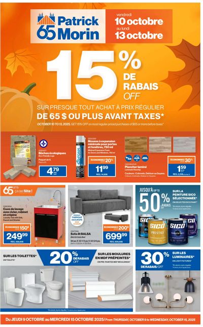 Patrick Morin Flyer October 9 to 15