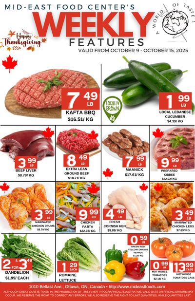 Mid-East Food Centre Flyer October 9 to 15