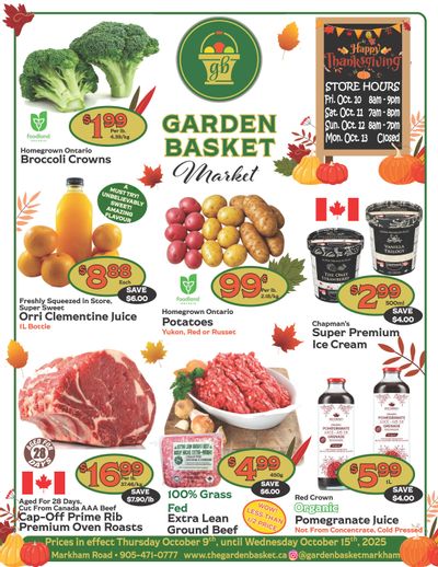 The Garden Basket Flyer October 9 to 15