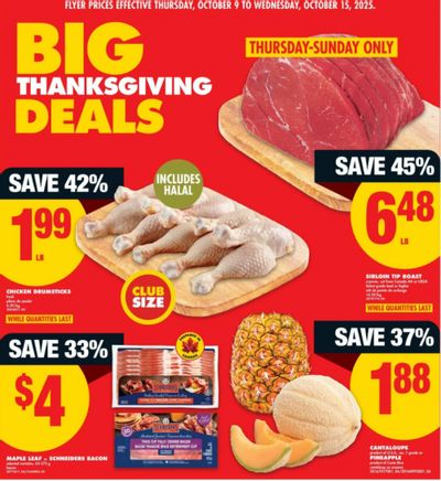 No Frills Ontario Flyer Deals October the 9th to the 15th: Sirloin Tip Roast $6.48/lb + More