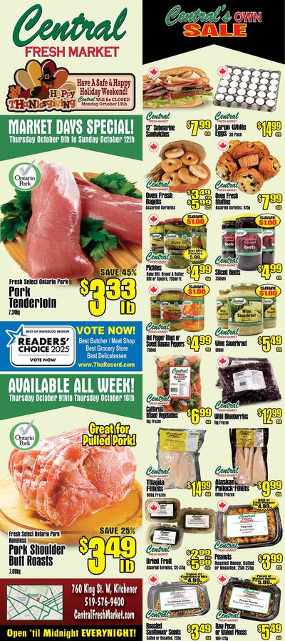 Central Fresh Market Flyer October 9 to 16