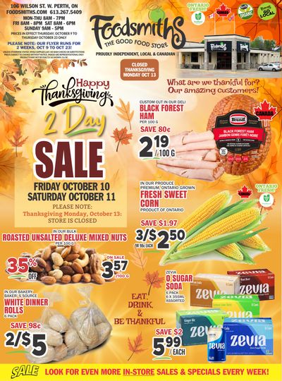 Foodsmiths Flyer October 9 to 23