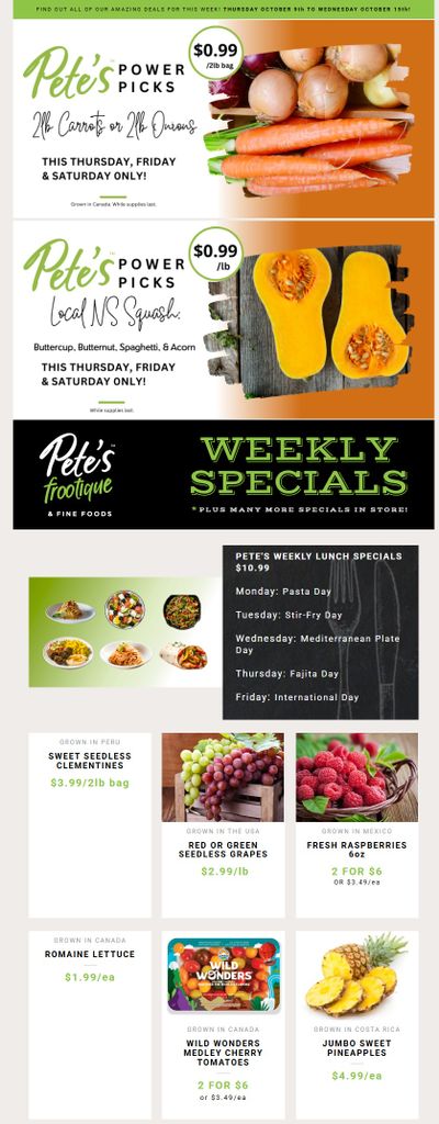 Pete's Fine Foods Flyer October 9 to 15