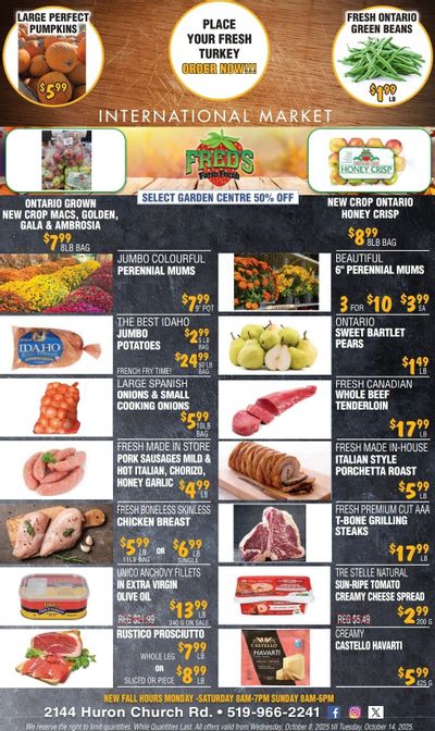 Fred's Farm Fresh Flyer October 8 to 14