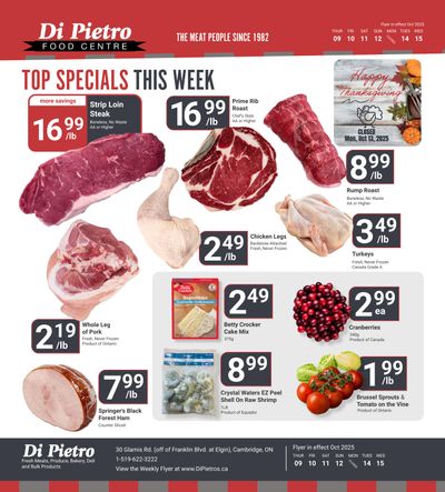 Di Pietro Food Centre Flyer October 9 to 15