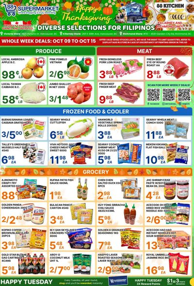 88 Supermarket Flyer October 9 to 15