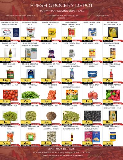 Fresh Grocery Depot Flyer October 9 to 15