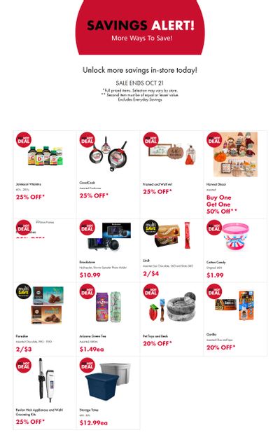 The Bargain Shop & Red Apple Stores Savings Alert Flyer October 9 to 21