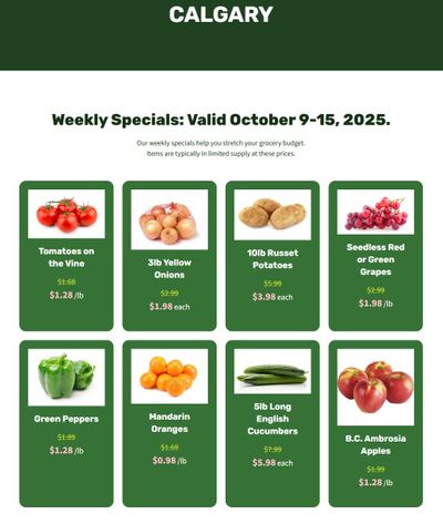 H&W Produce Flyer October 9 to 15