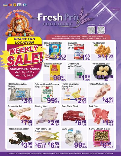 FreshPro Foodmart (Brampton) Flyer October 10 to 16