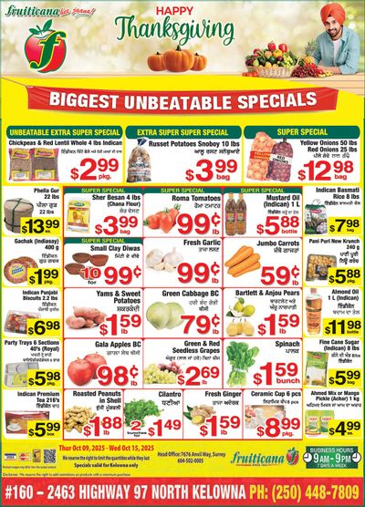 Fruiticana (Kelowna) Flyer October 9 to 15