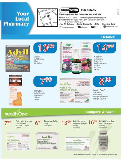 Drug Town Pharmacy Flyer October 3 to 24