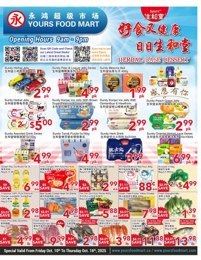 Yours Food Mart Flyer October 10 to 16