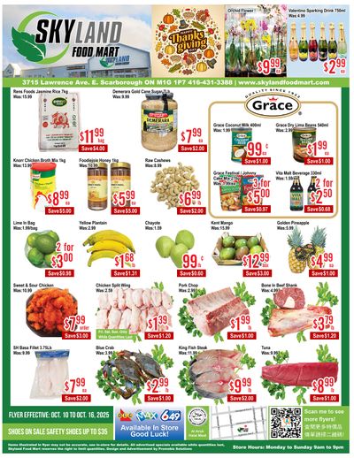 Skyland Food Mart Flyer October 10 to 16