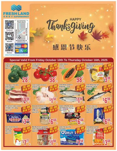 FreshLand Supermarket Flyer October 10 to 16