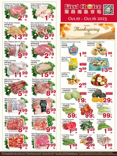 First Choice Supermarket Flyer October 10 to 16