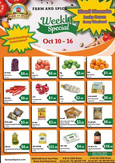 Farm And Spice Grocers Flyer October 10 to 16