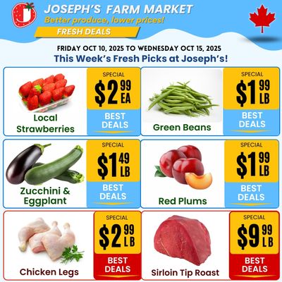 Joseph's Farm Market Flyer October 10 to 15