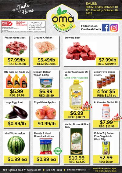 Oma Fresh Foods Flyer October 10 to 16