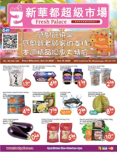Fresh Palace Supermarket Flyer October 10 to 16