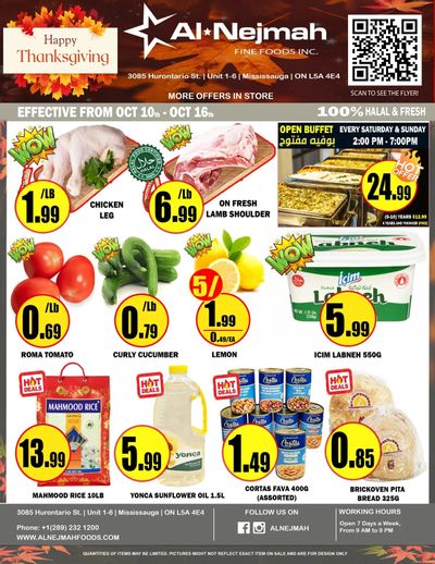 Alnejmah Fine Foods Inc. Flyer October 10 to 16