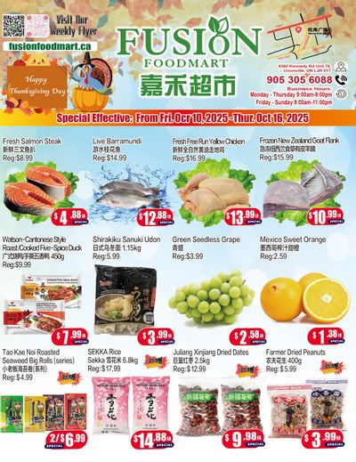 Fusion Supermarket (Unionville)  Flyer October 10 to 16