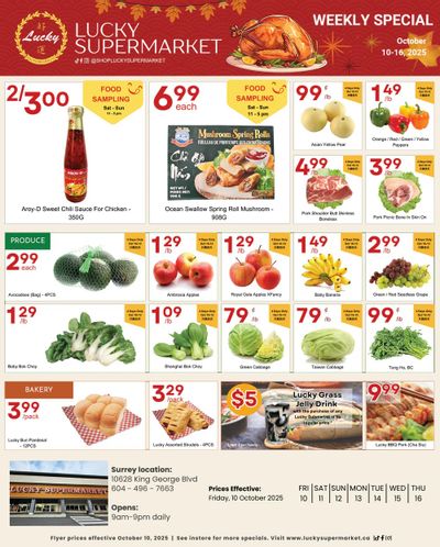 Lucky Supermarket (Surrey) Flyer October 10 to 16