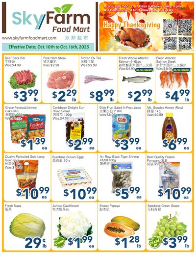 SkyFarm Food Mart Flyer October 10 to 16