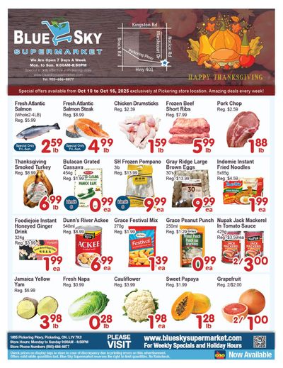 Blue Sky Supermarket (Pickering) Flyer October 10 to 16