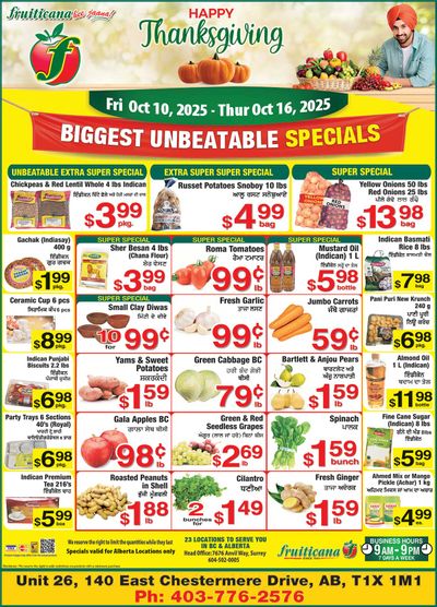 Fruiticana (Chestermere) Flyer October 10 to 16