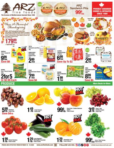 Arz Fine Foods Flyer October 10 to 16