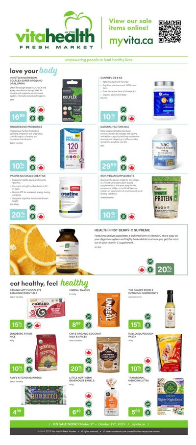 Vita Health Fresh Market Flyer October 9 to 29