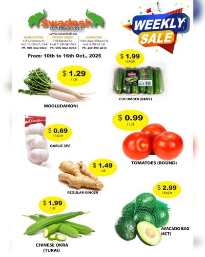 Swadesh Supermarket Flyer October 10 to 16