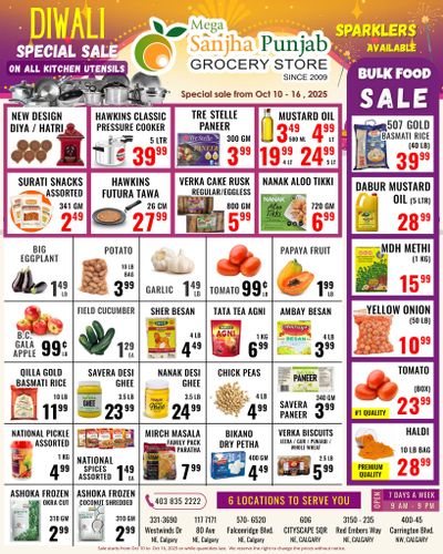 Sanjha Punjab Grocery Store Flyer October 10 to 16
