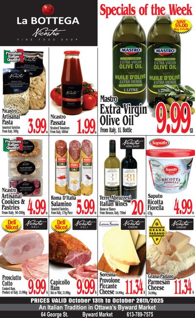 La Bottega Nicastro Fine Foods Flyer October 13 to 26